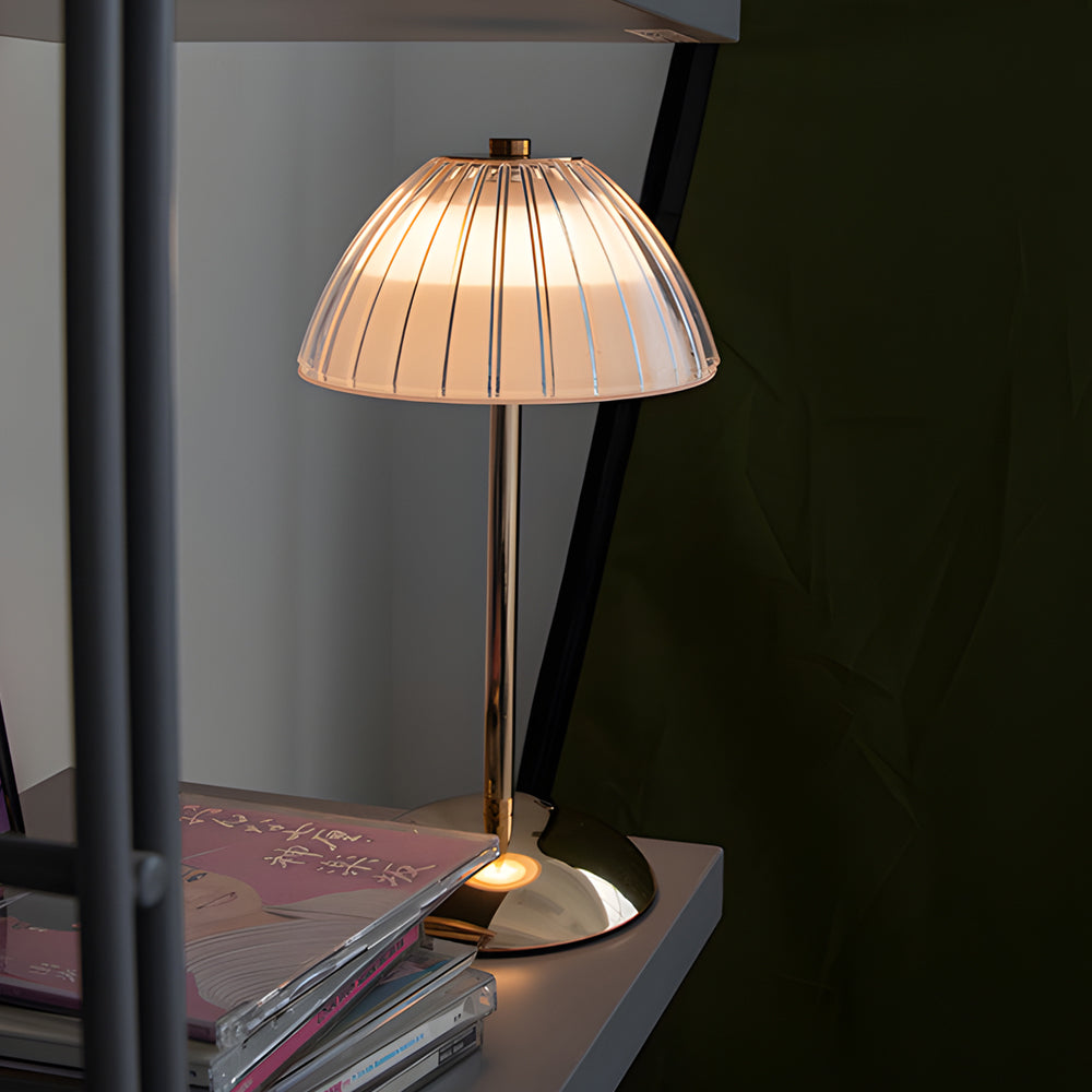 Modern Nordic Brushed Brass Rechargeable Table Lamp with Touch Sensor Dimmable LED