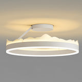 Modern Round Dimmable LED Ceiling Light White Nordic Flush Mount Fixture for Living Room