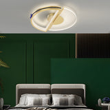 Modern Gold LED Ceiling Light with Crystal and Leather Detail 3 Step Dimming Round Flush Mount Fixture