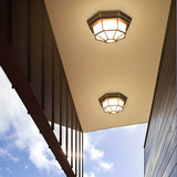 European Style Outdoor LED Flush Mount Ceiling Light Waterproof Aluminum Porch Lamp