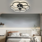 Modern Flower Shaped Silent LED Ceiling Fan with 3 Color Dimming Light