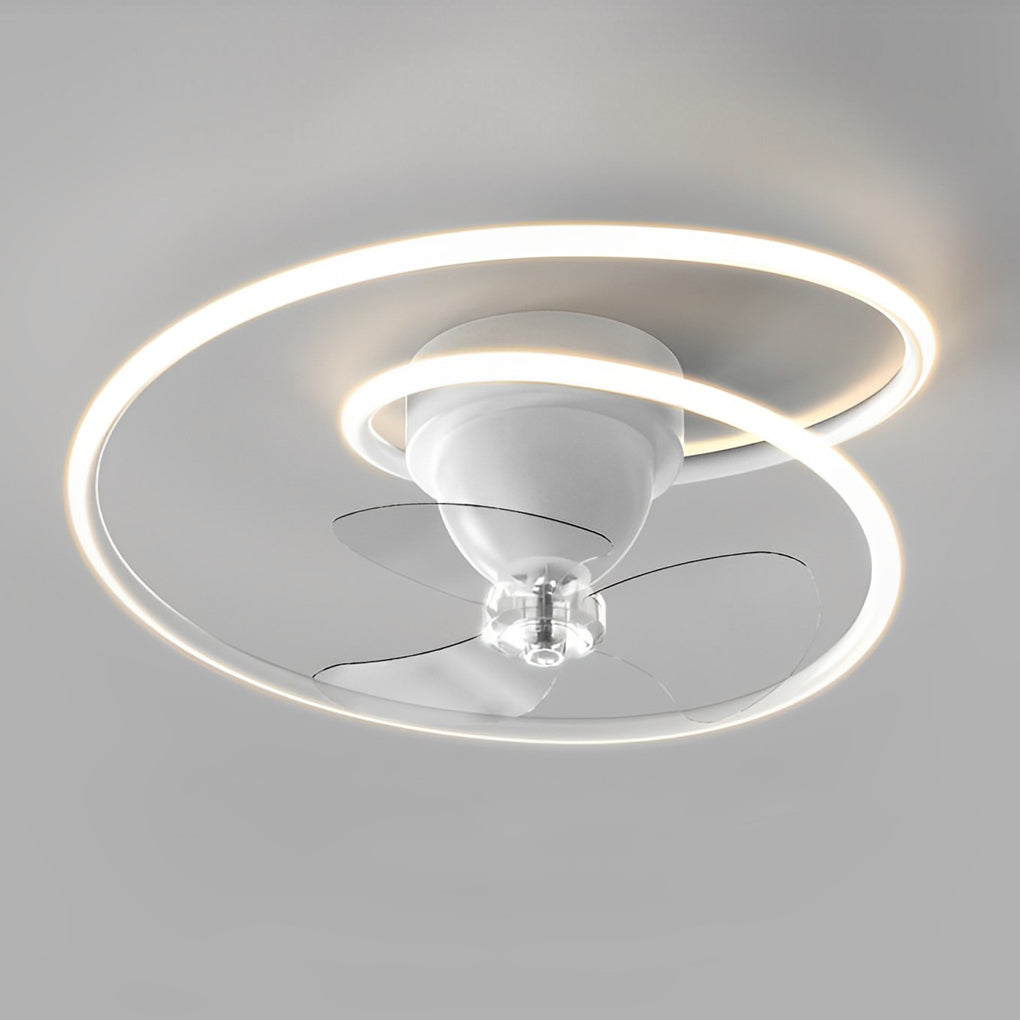 20 Inch Modern LED Ceiling Fan with 360 Degree Rotation Smart Dimmable Light for Bedroom