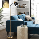 Modern 62 Inch Adjustable Metal Reading Floor Lamp with Rotatable Cone Shade and LED Bulb