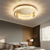 Luxury Round K9 Crystal LED Ceiling Fixture Dimmable Post Modern Flush Mount Gold Lamp