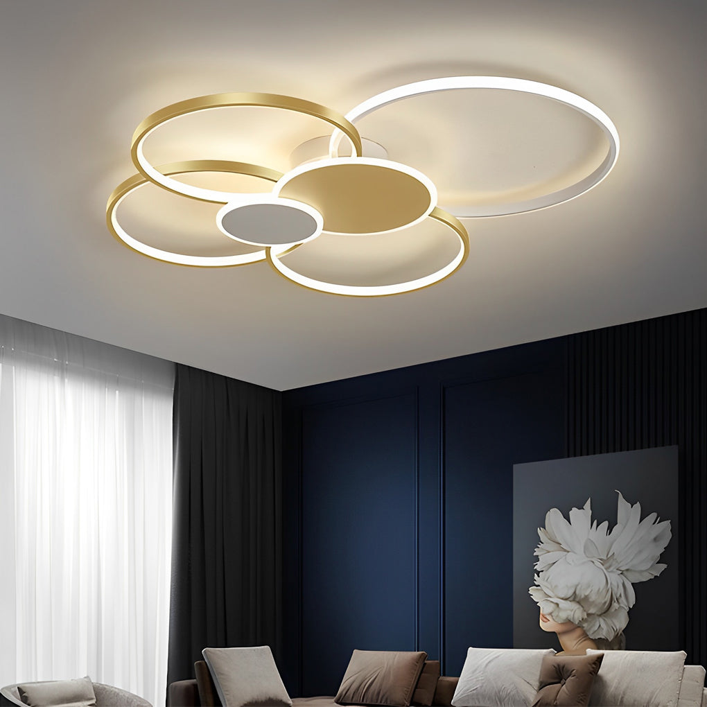 Contemporary Geometric LED Circle Cluster Flush Mount Ceiling Light for Modern Interiors