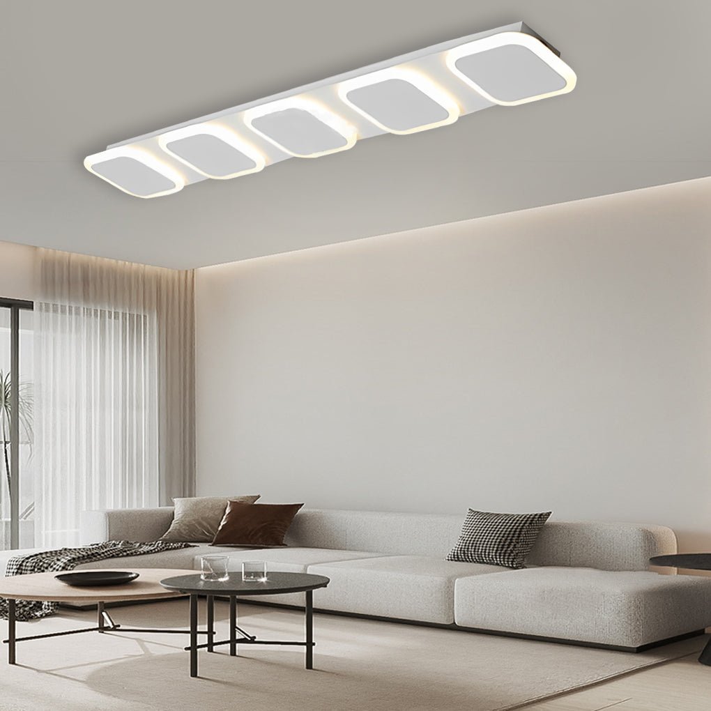 Modern Geometric LED Flush Mount Ceiling Light Minimalist Round and Square Metal Fixture