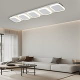 Modern Geometric LED Flush Mount Ceiling Light Minimalist Round and Square Metal Fixture