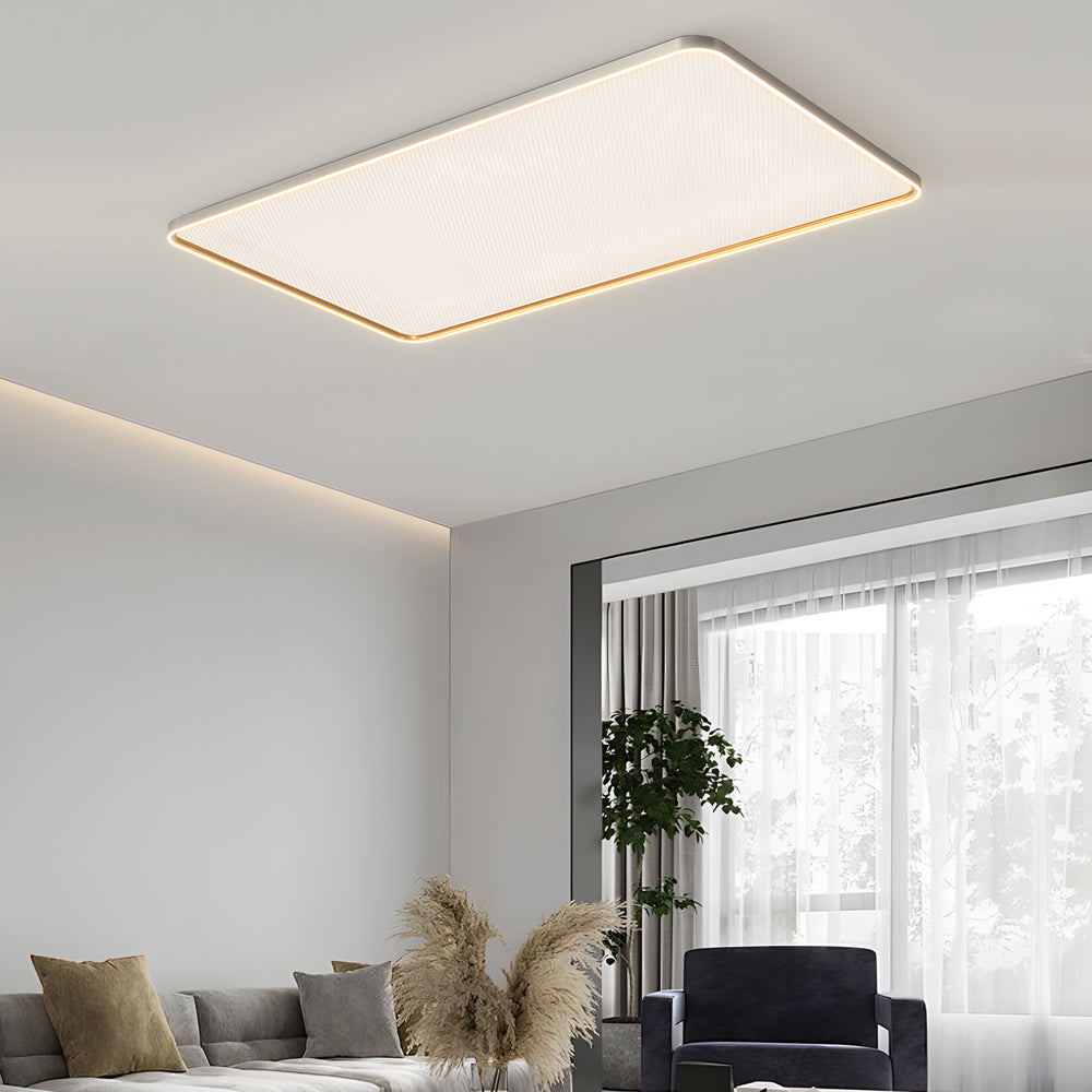 Modern Geometric Dimmable LED Flush Mount Ceiling Light in Brushed Gray Aluminum
