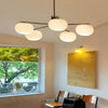 5 Light Nordic LED Glass Chandelier with 3 Color Temperature Dimming for Dining Room