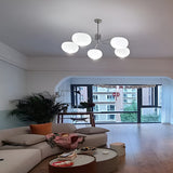 5 Light Nordic LED Glass Chandelier with 3 Color Temperature Dimming for Dining Room