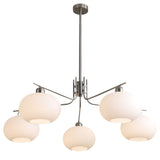 5 Light Nordic LED Glass Chandelier with 3 Color Temperature Dimming for Dining Room