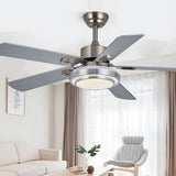 52 Inch Modern Scandinavian Reversible Ceiling Fan with LED Dimmable Light and Remote Control
