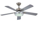 52 Inch Modern Scandinavian Reversible Ceiling Fan with LED Dimmable Light and Remote Control