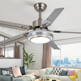 52 Inch Modern Scandinavian Reversible Ceiling Fan with LED Dimmable Light and Remote Control