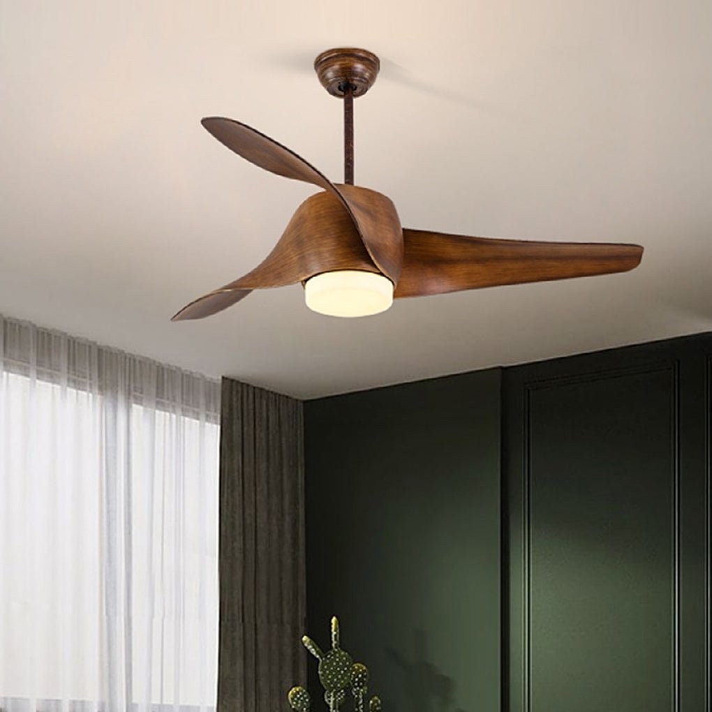 Modern 52 Inch Smart Ceiling Fan with LED Three Color Dimming Light and Remote Control