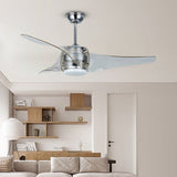 52 Inch Modern Minimalist LED Ceiling Fan Chandelier with Remote Control and Integrated Light