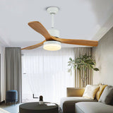 52 Inch Modern Solid Wood Ceiling Fan with LED Light and Minimalist Nordic Design