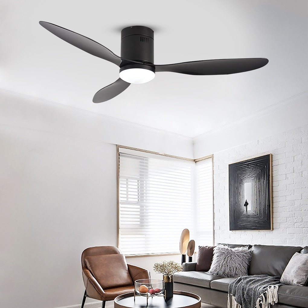 52 Inch Variable Frequency Dimmable LED Ceiling Fan with Three Color Lighting and Remote