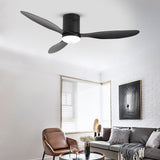 52 Inch Variable Frequency Dimmable LED Ceiling Fan with Three Color Lighting and Remote