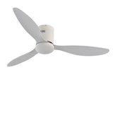 52 Inch Modern White Ceiling Fan with Variable Frequency Motor and Dimming LED Light