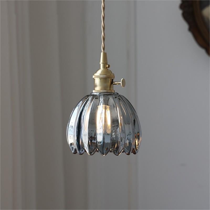 Modern Retro Glass Flower Pendant Light