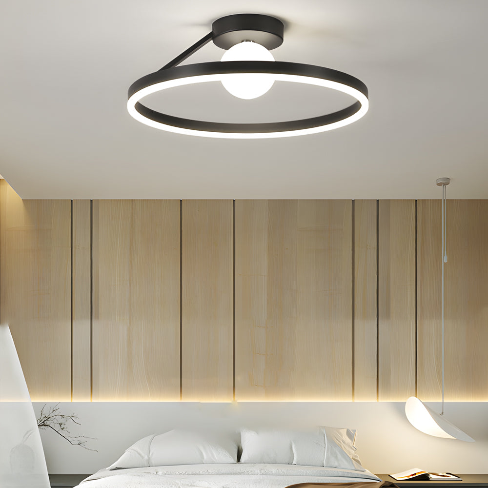 Modern LED Minimalist Ball Ceiling Light Fixture with 3 Step Dimming for Bedrooms and Living Rooms