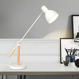 Modern Wood and Iron Adjustable Desk Lamp for Reading and Office Spaces