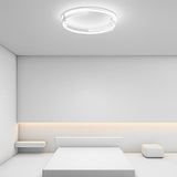 Modern Round LED Flush Mount Ceiling Light with Remote Control Stepless Dimming for Bedroom