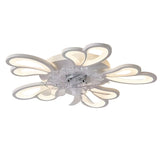 Modern Nordic Flower Shaped LED Ceiling Fan with Three Step Dimming and Timed Shutdown