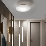 Contemporary Minimalist White Glass LED Ceiling Lamp for Bedroom and Dining Areas