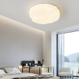 Modern Cloud Pattern Round LED Ceiling Light Milky White Flush Mount for Bedroom