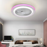 Modern 19.7 Inch Low Profile Bladeless Ceiling Fan with Dimmable LED Light and Remote Control