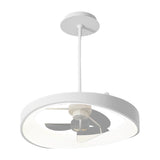 Modern White LED Ceiling Fan with Remote Control and Stepless Dimmable Lighting