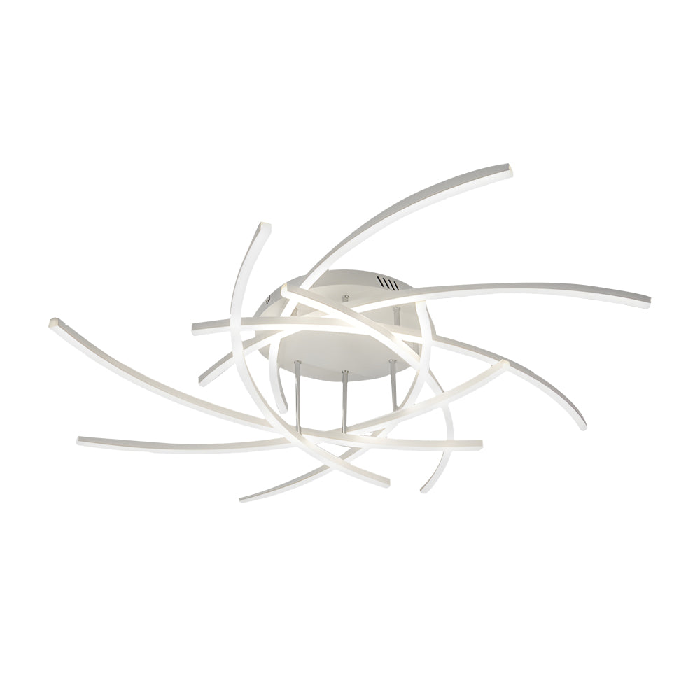 Modern Minimalist Line Design LED Ceiling Light Dimmable Flush Mount Lamp with Remote Control