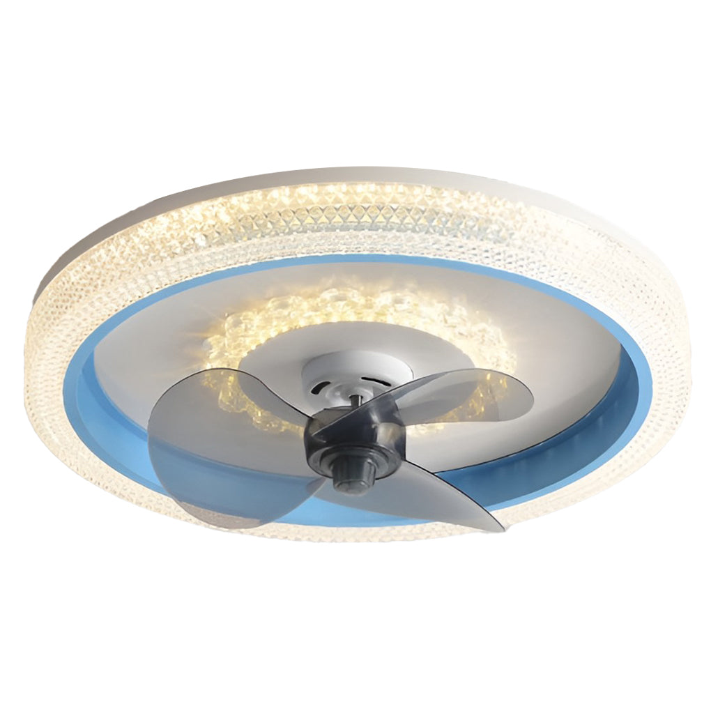 Modern Dimmable LED Ceiling Fan with 360 Degree Rotation and Remote Control for Bedroom