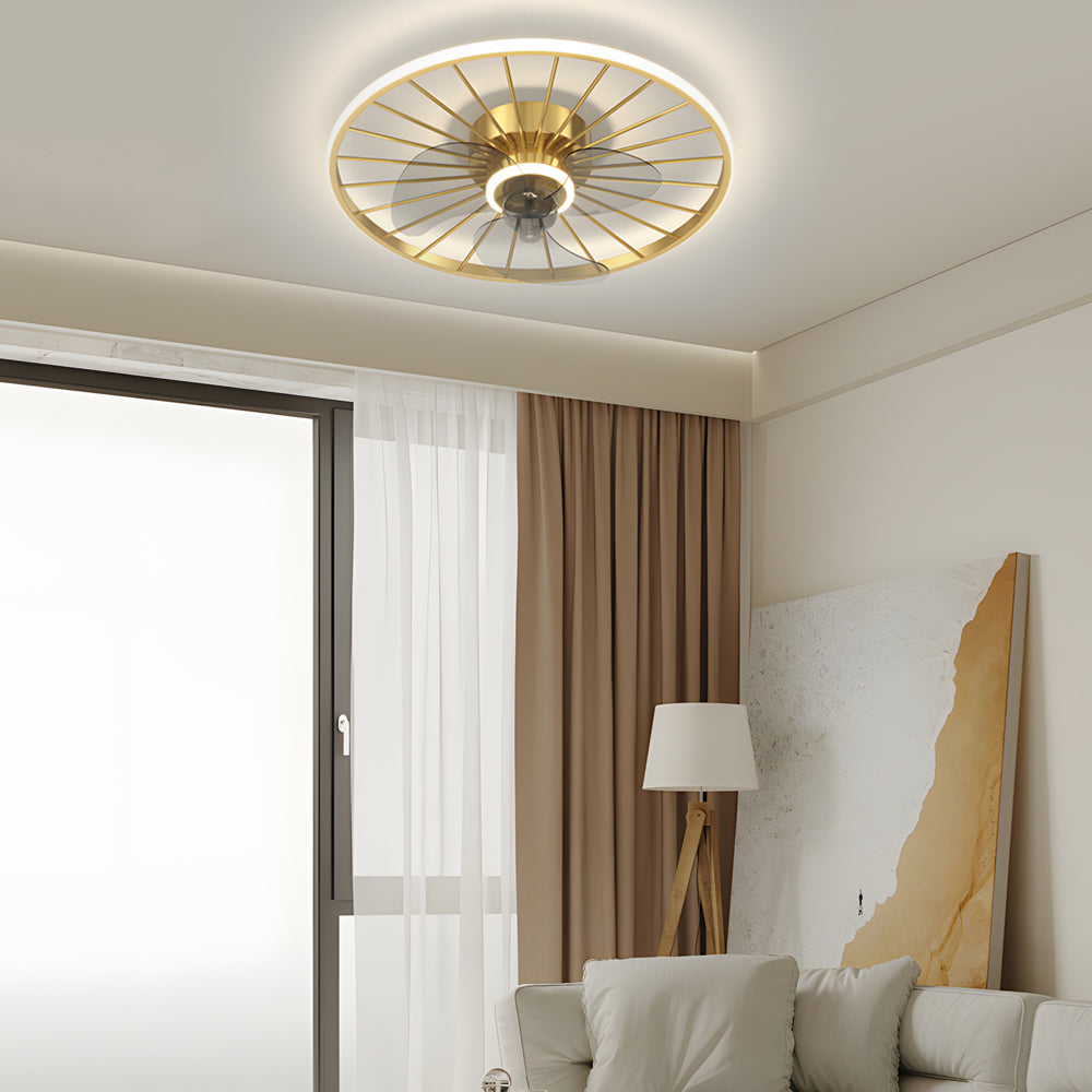 Nordic Low Profile Ceiling Fan with Three Color Dimming LED Lighting and Quiet Motor