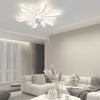 Modern Floral Acrylic Ceiling Fan with Three Step Dimming Light for Bedroom and Dining Room