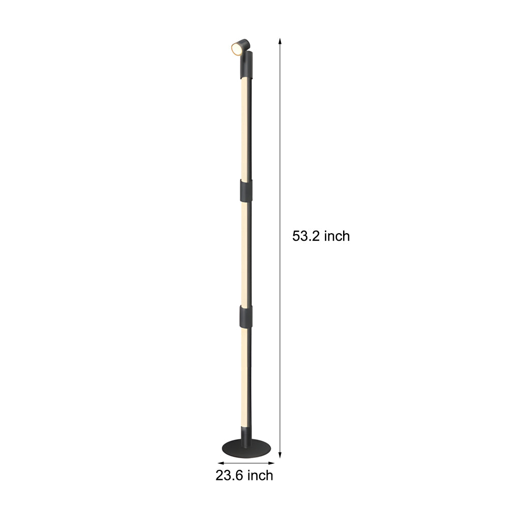 Modern RGB LED Rotating Floor Lamp with Integrated Spotlight and Remote Control for Ambient Lighting