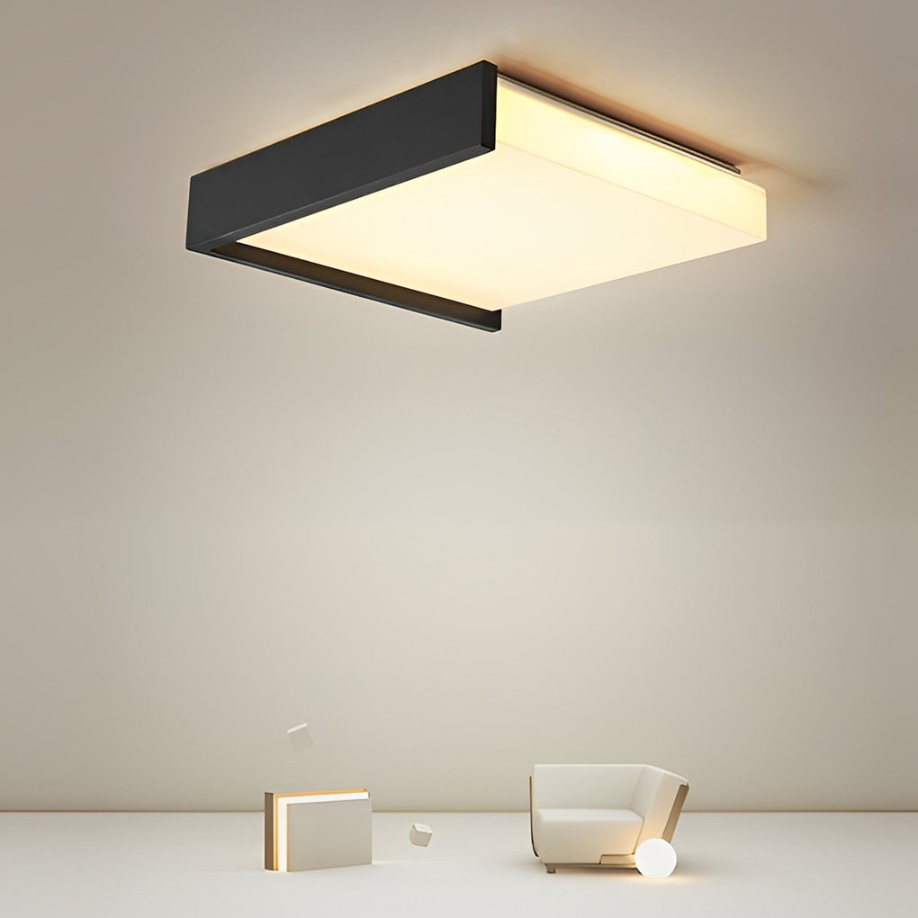 Modern Nordic Square LED Flush Mount Ceiling Lamp with Stepless Dimming