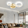 Contemporary Gold LED Flush Mount Ceiling Light Ring Circle Fixture for Living Room Bedroom