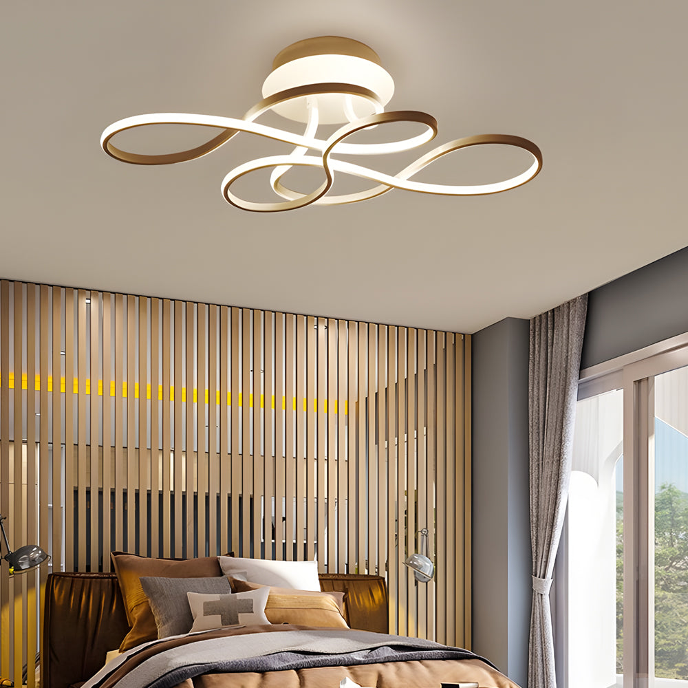 Modern Music Symbol Linear LED Ceiling Light Fixture for Contemporary Living Spaces 29 Inch