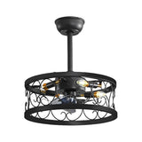Retro Bladeless Ceiling Fan with 3 Color Dimmable LED Light and Remote Control