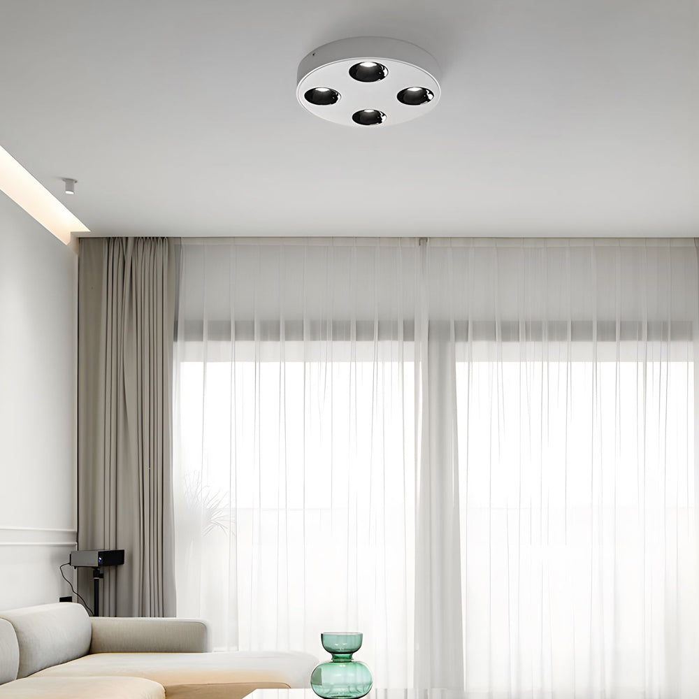 Modern 9.1 Inch Round LED Flush Mount Ceiling Light 4 Light Ultra Thin Low Profile Aluminum Fixture