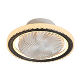 Modern Flush Mount Bladeless Ceiling Fan with Dimmable LED Light and Silent Motor