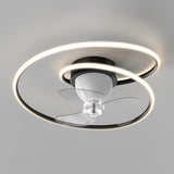 20 Inch Modern LED Ceiling Fan with 360 Degree Rotation Smart Dimmable Light for Bedroom