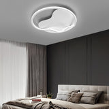Modern White Round LED Flush Mount Ceiling Light with 3 Step Color Dimming
