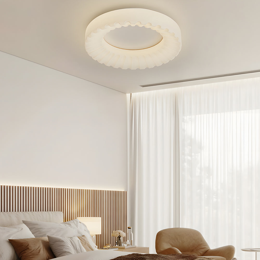 Modern Round LED Ceiling Light Fixture with Three Step Dimming Acrylic Flush Mount Lamp for Bedroom