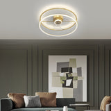 Modern Minimalist Ring LED Bladeless Ceiling Fan with 3 Color Dimming Flush Mount Light