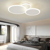 Modern Nordic Round LED Flush Mount Ceiling Light Matte White Finish with 3 Step Dimming