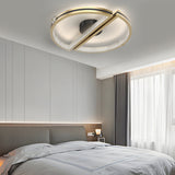Modern Geometric Semicircle LED Ceiling Light Fixture with Three Step Dimming and Ring Design